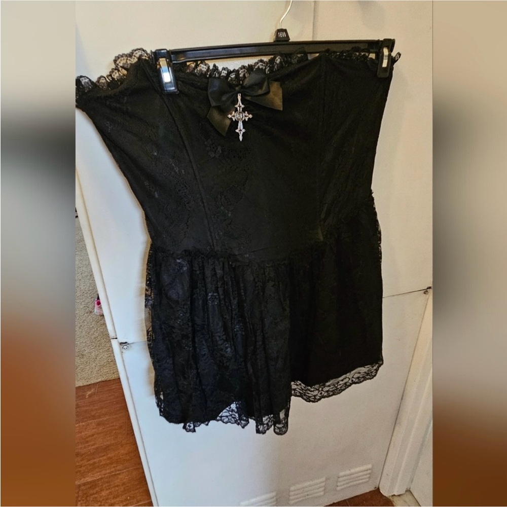 Dolls Kill Black Lace Mini Dress